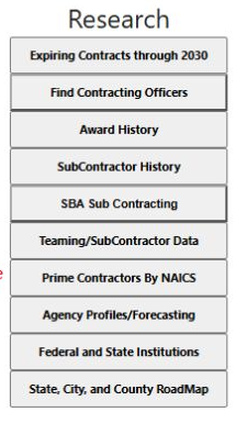 Main Menu Research links including SBA Sub Contracting