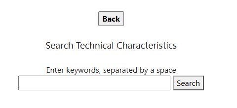 Technical-characteristics keyword form