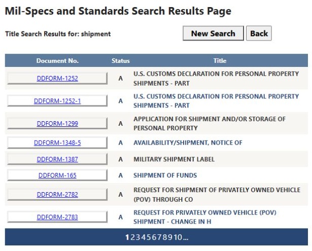 Title-search results for shipment