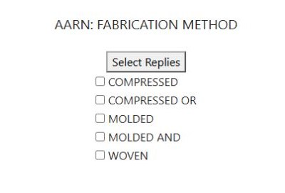 Available fabrication replies before choosing MOLDED