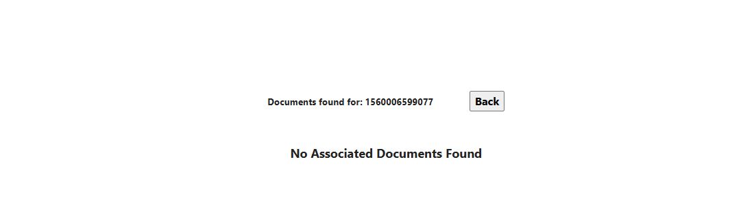 Associated-document page showing no displayed matches for NSN 1560006599077