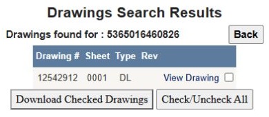 One drawing row and controls for NSN 5365016460826